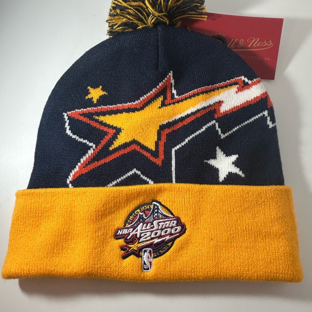Mitchell & Ness Warriors Yellow and Blue Beanie